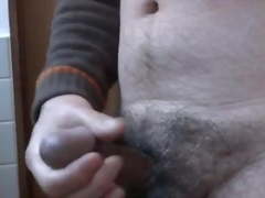 Japanese old man masturbation erect penis